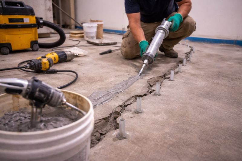 Cracked Basement Floor Repair in Shelton, WA