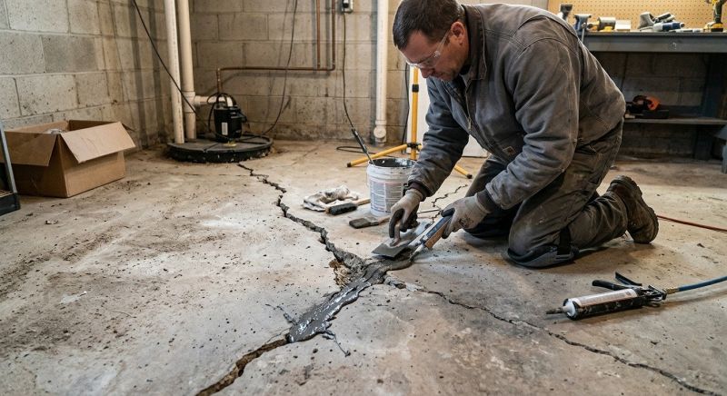 Cracked Basement Floor Repair in Shelton, WA